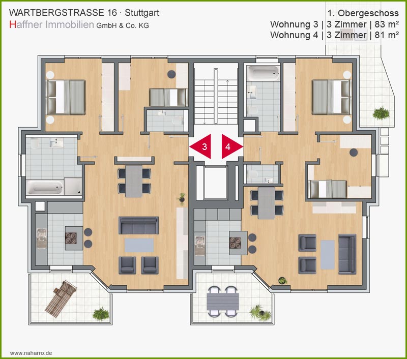 Grundriss Wartbergstrasse 1.Obergeschoss