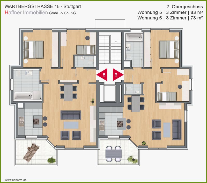 Grundriss Wartbergstrasse 2.Obergeschoss