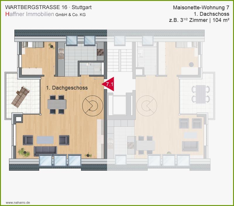 Grundriss Wartbergstrasse Dachgeschoss