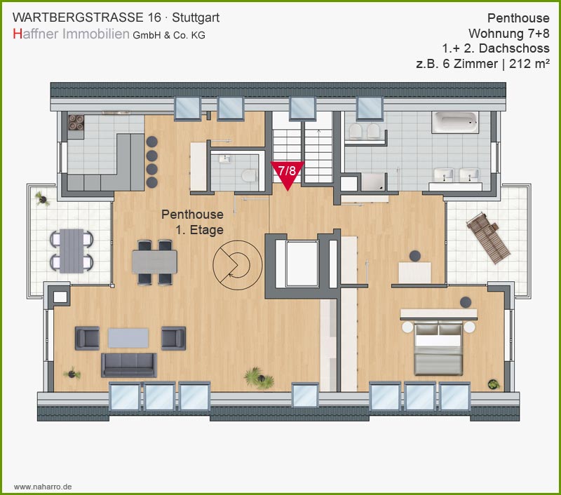 Grundriss Wartbergstrasse Dachgeschoss