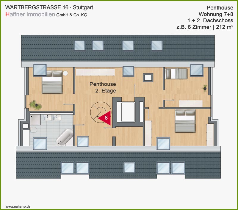 Grundriss Wartbergstrasse Dachgeschoss